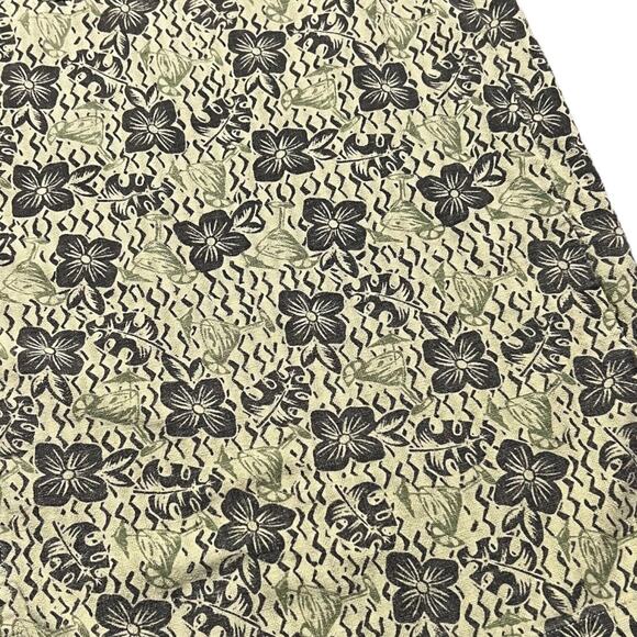Columbia Green Floral Martini Print Button Up Short Sleeve Shirt Mens Large - Picture 3 of 5